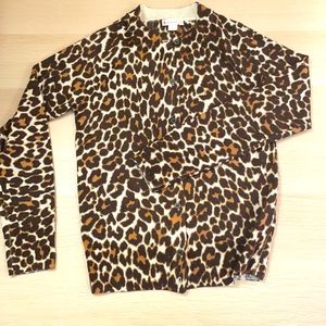 J crew crewcuts girls 10 leopard cardigan sweater